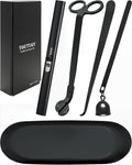 5 in1 Candle Accessory Set with Rechargeable Candle Lighter, Candle Wick Trimmer, Candle Wick Snuffer, Candle Wick Dipper