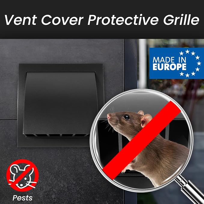 5 Inch Anthracite Dryer Vent Hood/Duct Cover for Walls or Ceiling/ABS Plastic Protection Hood With Rain Cover, alternate view