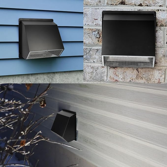 5 Inch Hooded Wall Vent with Screen and Damper,5"Exhaust Vent Dryer Vent Cover Outside,5" Vent Cover Exterior Wall Vent Cap