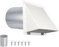 5 Inch Hooded Wall Vent with Screen and Damper,5'' Wall Vent Cover Exhaust Vent Cover Cap,Exterior Dryer Vent Cover Hood for