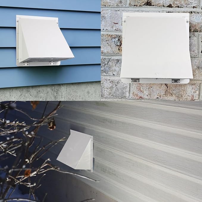 5 Inch Hooded Wall Vent with Screen and Damper,5'' Wall Vent Cover Exhaust Vent Cover Cap,Exterior Dryer Vent Cover Hood for