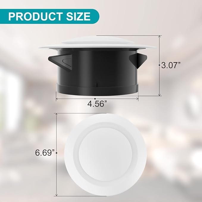 5 Inch Soffit Vent, Adjustable Air Vent Cover, ABS Round Ceiling Vent Covers for Living Room, Attic, Bathroom, alternate view