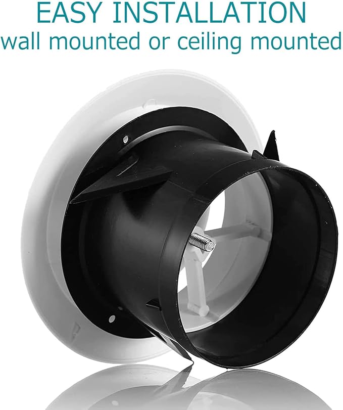 5 Inch Soffit Vent, Adjustable Air Vent Cover, ABS Round Ceiling Vent Covers for Living Room, Attic, Bathroom, alternate view