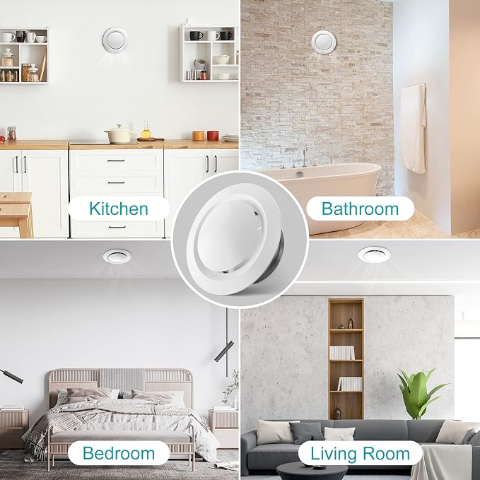 5 Inch Soffit Vent, Adjustable Air Vent Cover, ABS Round Ceiling Vent Covers for Living Room, Attic, Bathroom, alternate view