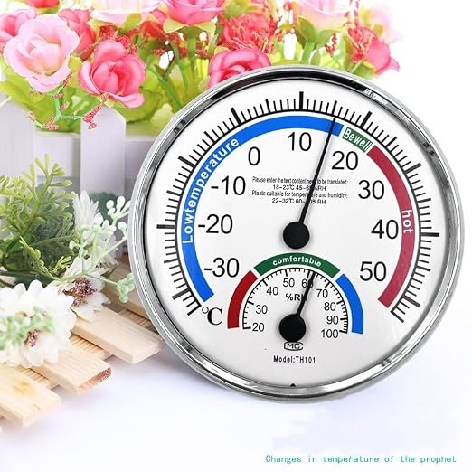5" Indoor Outdoor Hygrometer/Thermometer, Humidity Gauge Indicator Temperature Humidity Monitor for Home, Office, Garden