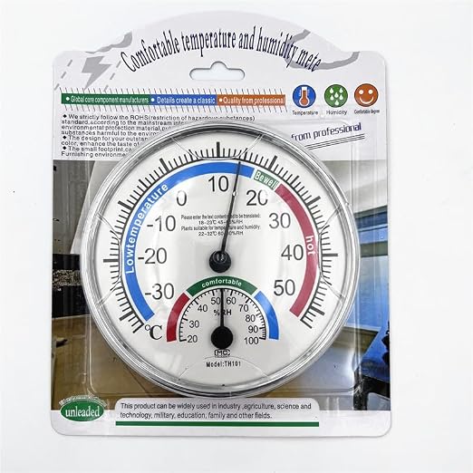 5" Indoor Outdoor Hygrometer/Thermometer, Humidity Gauge Indicator Temperature Humidity Monitor for Home, Office, Garden