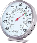 5" Large Dial Indoor Outdoor Thermometer - Battery-Free, Dual Scale -40°F to 120°F / -40°C to 50°C, product image