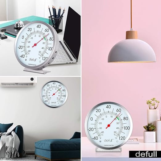 5" Large Dial Indoor Outdoor Thermometer - Battery-Free, Dual Scale -40°F to 120°F / -40°C to 50°C, alternate product view 9