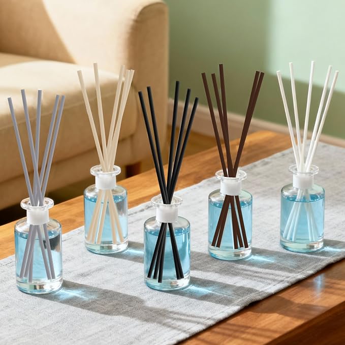5 Mixed Colors 10inch Diffuser Replacement Sticks - 60Pcs Fiber Reed Fragrance Sticks Refill for Home and Bathroom, alternate