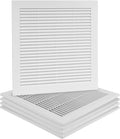 5-Pack 12" x 12" (Outer Size) Square Air Vent Cover – White Plastic Vent Deflector - Screen Mesh, Surface Mount Wall Ceiling