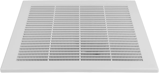 5-Pack 12" x 12" (Outer Size) Square Air Vent Cover – White Plastic Vent Deflector - Screen Mesh, Surface Mount Wall Ceiling