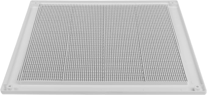 5-Pack 12" x 12" (Outer Size) Square Air Vent Cover – White Plastic Vent Deflector - Screen Mesh, Surface Mount Wall Ceiling