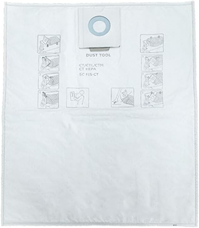 5-PACK 497540 Vacuum Bags for Disposable Dust Liners, CT 48 Dust Extractor, Replace Self Clean Filter Bags, Shop