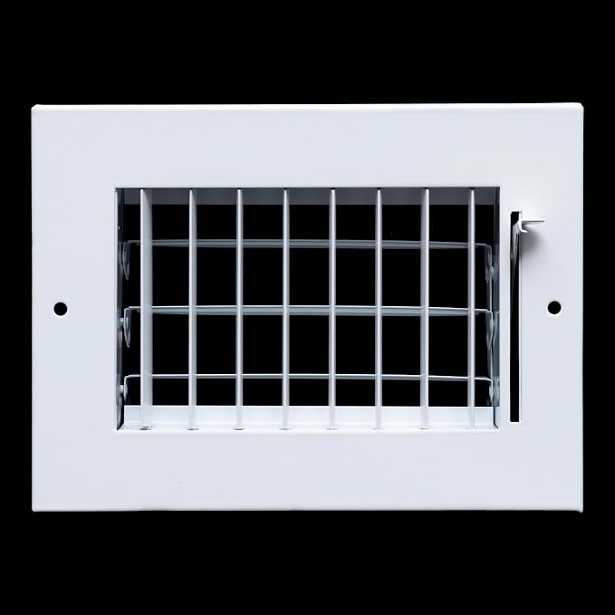 5 Pack] Fits 6x4 Duct Opening Steel Adjustable Air Supply Grille by | Register Vent Cover Grill for Sidewall and Ceiling |