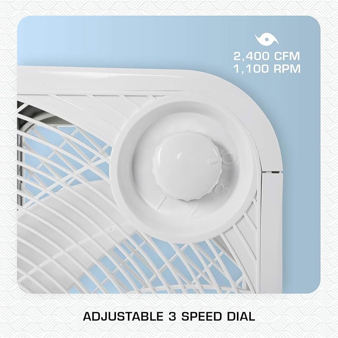 5 Pack Floor Box Fan, 3 Speed Powerful & Quiet Cooling, Classic, 20" 5 Pack White, alternate product view 6