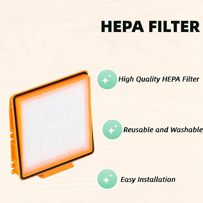 5-Pack Replacement HEPA Filter for Shark EZ AI Series Vacuum AV2501S AV2501AE AV2810WA RV2502AE RV2520AOUS AV2510AOUS AV2820S