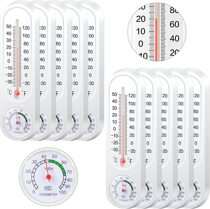 5 Pcs Indoor Outdoor Wall Thermometer Humidity Meter Vertical Thermometer and Hygrometer Wireless Temperature Humidity Gauge