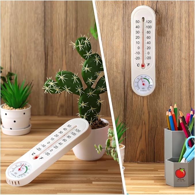 5 Pcs Indoor Outdoor Wall Thermometer Humidity Meter Vertical Thermometer and Hygrometer Wireless Temperature Humidity Gauge
