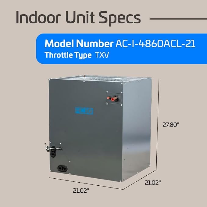 5 Ton 13.8 SEER2 iCongo Central Air Conditioner Split System & 21in Vertical Evaporator Cased Coil with Thermostat - R32