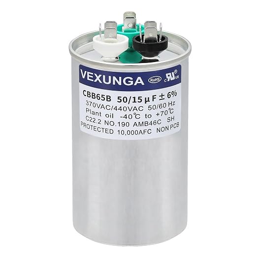 50/15 uF 50+15 MFD 370VAC or 440VAC Dual Run Start Round A/C Capacitor CBB65 Air Conditioner Capacitors for AC