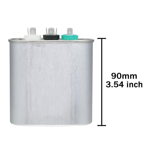 50/5 uF 50+5 MFD 370V 440V 450V Oval Dual Run Start AC Capacitor 50 5 uF 370 440 450 Volt VAC CBB65 Air, alternate view 2