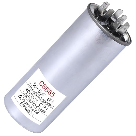 50+5 uF 50/5 MFD 370V/440V CBB65B Dual Run Round Capacitor 50/60 Hz - Replacement for AC Motor Run or Fan Start