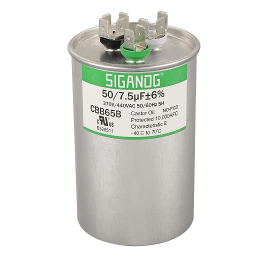 50/7.5 uF 50+7.5 MFD 370V or 440V CBB65 Dual Run Start Round Capacitor 50 7.5 uF MFD 370 440 Volt VAC for