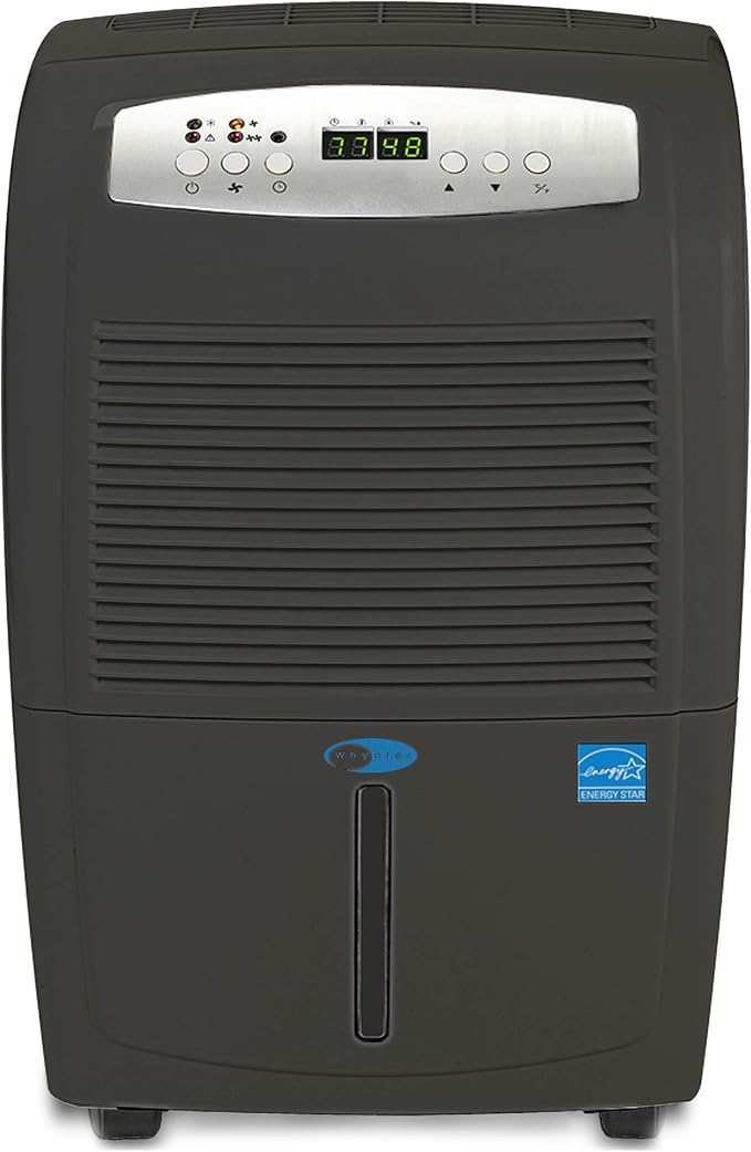 50 Energy Star Pint High Capacity up to 4000 sq ft Gray Portable Dehumidifier with Pump, Black, product image