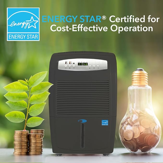 50 Energy Star Pint High Capacity up to 4000 sq ft Gray Portable Dehumidifier with Pump, Black, alternate product view 2