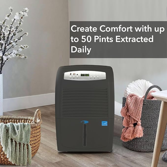 50 Energy Star Pint High Capacity up to 4000 sq ft Gray Portable Dehumidifier with Pump, Black, alternate product view 3