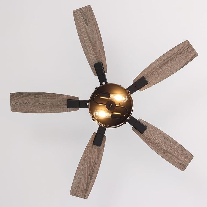 50 Inch Ceiling Fans with Lights and Remote & APP Control, Farmhouse Ceiling Fan with LED Lighting for Bedroom Living Room
