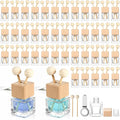 50 Pack Car Air Freshener Diffuser with Vent Clip, Clear Glass Perfume Bottle, product image
