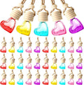 50 Pcs 6ml Hanging Car Diffuser Bottle Empty Glass Perfume Air Freshener Heart Love Bottle Diffuser Pendant Valentine's Day