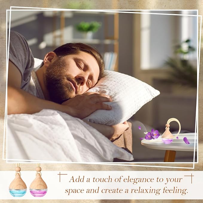 50 Pcs Car Air Fresheners Diffuser for Essential Oil Empty Hanging Bottle Glass Bottles Refillable Perfume Pendant
