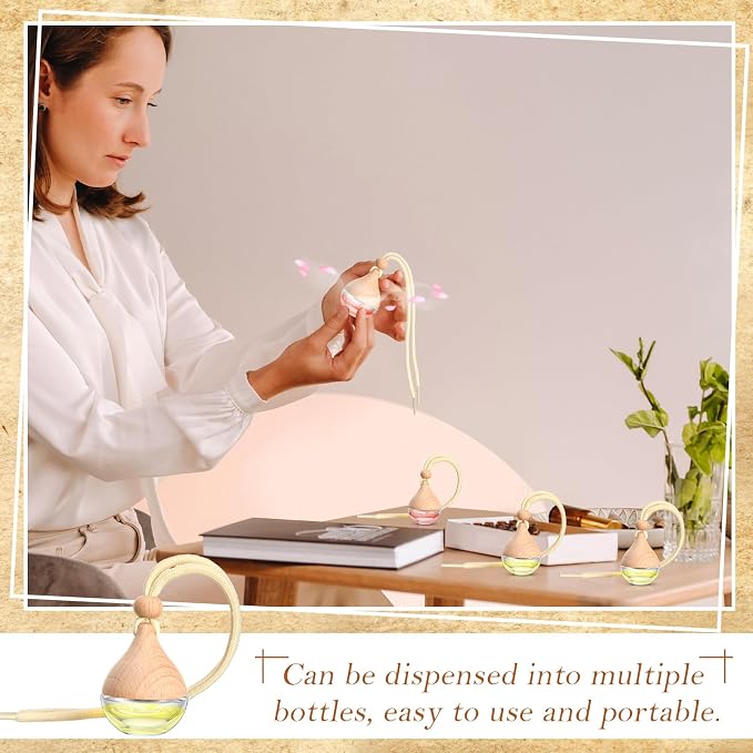 50 Pcs Car Air Fresheners Diffuser for Essential Oil Empty Hanging Bottle Glass Bottles Refillable Perfume Pendant