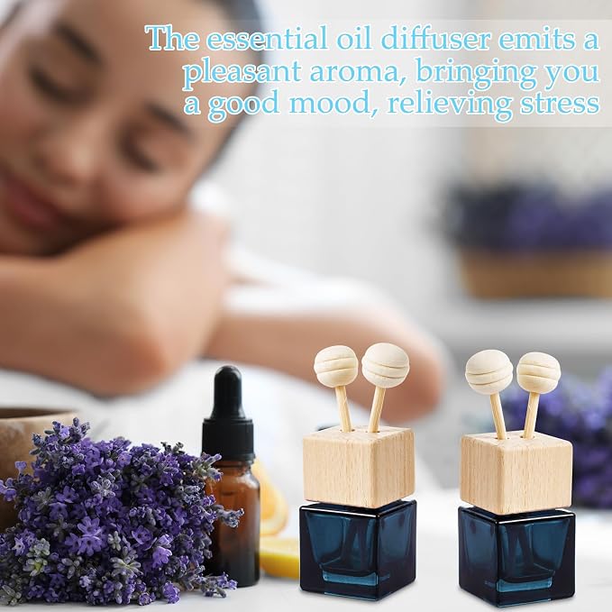 50 Pcs Car Diffuser Bottles Empty Bulk Vent Clip Car Air Freshener Diffuser for Essential Oil Perfume Glass Bottle with