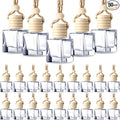 50 Pcs Hanging Car Air Freshener Car Diffuser Bottles Empty Glass Perfume Bottle Freshener Diffuser Bottle Pendant for