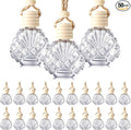 50 Pcs Hanging Car Freshener Car Diffuser Bottles Empty Glass Perfume Bottle Freshener Diffuser Bottle Pendant for Essential