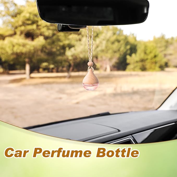 50 Pcs Hanging Car Freshener Car Diffuser Bottles Empty Glass Perfume Bottle Freshener Diffuser Bottle Pendant for Essential
