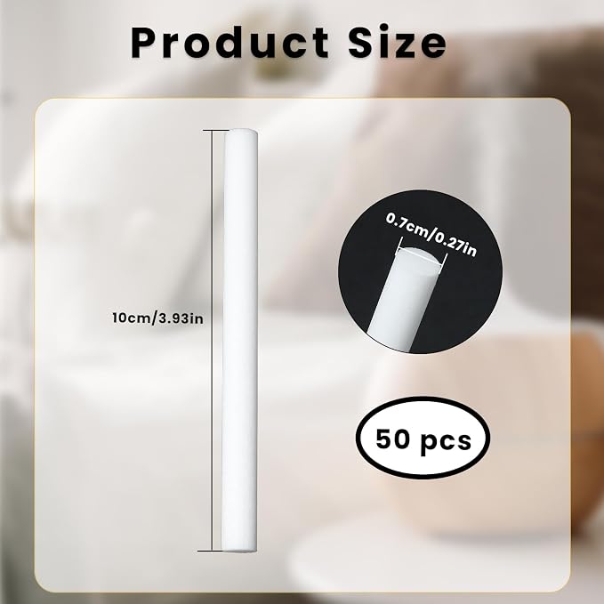 50 Pcs Humidifier Stick Filter Refill, Travel Air Diffuser Pure Wick, Mini Humidifier Filters Sticks Car Filters Replacement