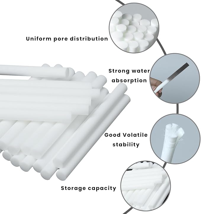 50 Pcs Humidifier Stick Filter Refill, Travel Air Diffuser Pure Wick, Mini Humidifier Filters Sticks Car Filters Replacement