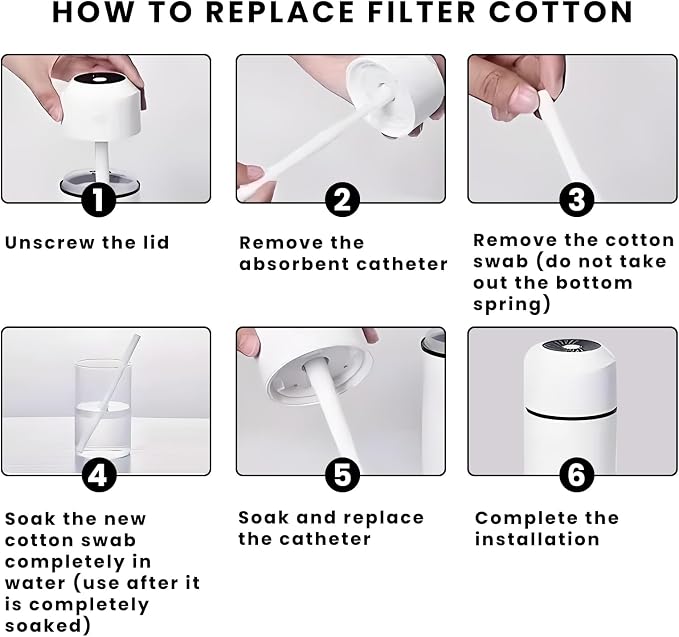 50 Pcs Humidifier Stick Filter Refill, Travel Air Diffuser Pure Wick, Mini Humidifier Filters Sticks Car Filters Replacement