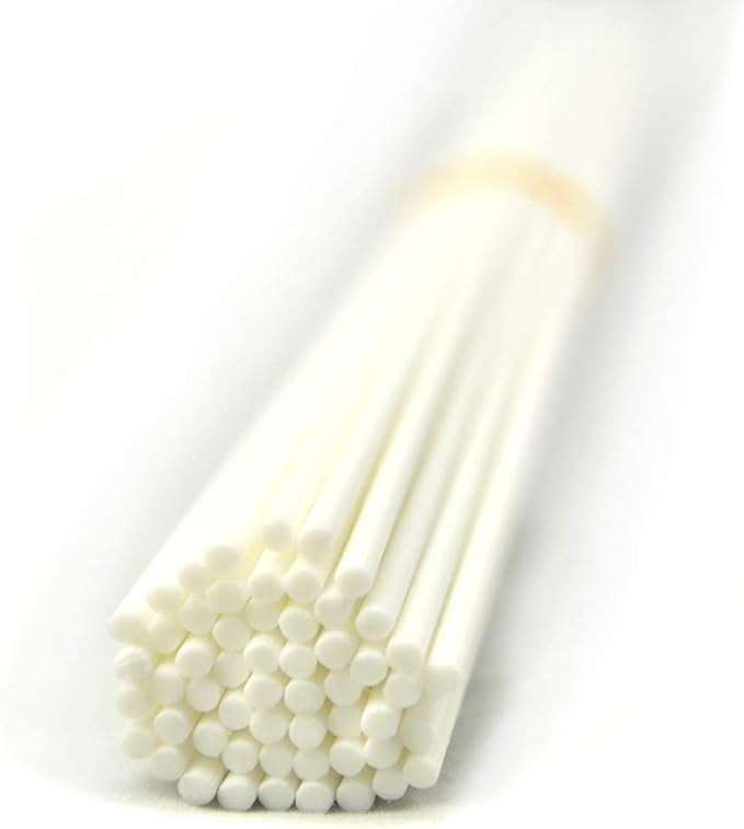50 Pieces Fiber Reed Diffuser Replacement Refill Sticks for Aroma Fragrance (White, 12" x3mm), product image