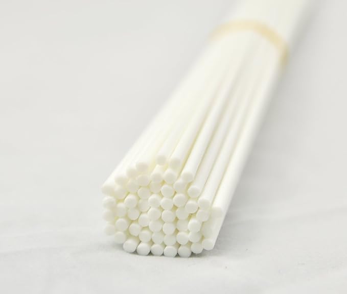 50 Pieces Fiber Reed Diffuser Replacement Refill Sticks for Aroma Fragrance (White, 12" x3mm), alternate product view 2