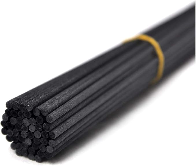 50 Pieces Fiber Reed Diffuser Replacement Refill Sticks for Aroma Fragrance (Black, 12" x3.5mm), product image