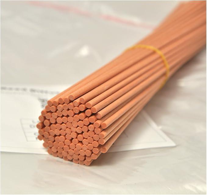 50 Pieces Fiber Reed Diffuser Replacement Refill Sticks for Aroma Fragrance (Lightbrown, 10" x3mm), alternate product view 2