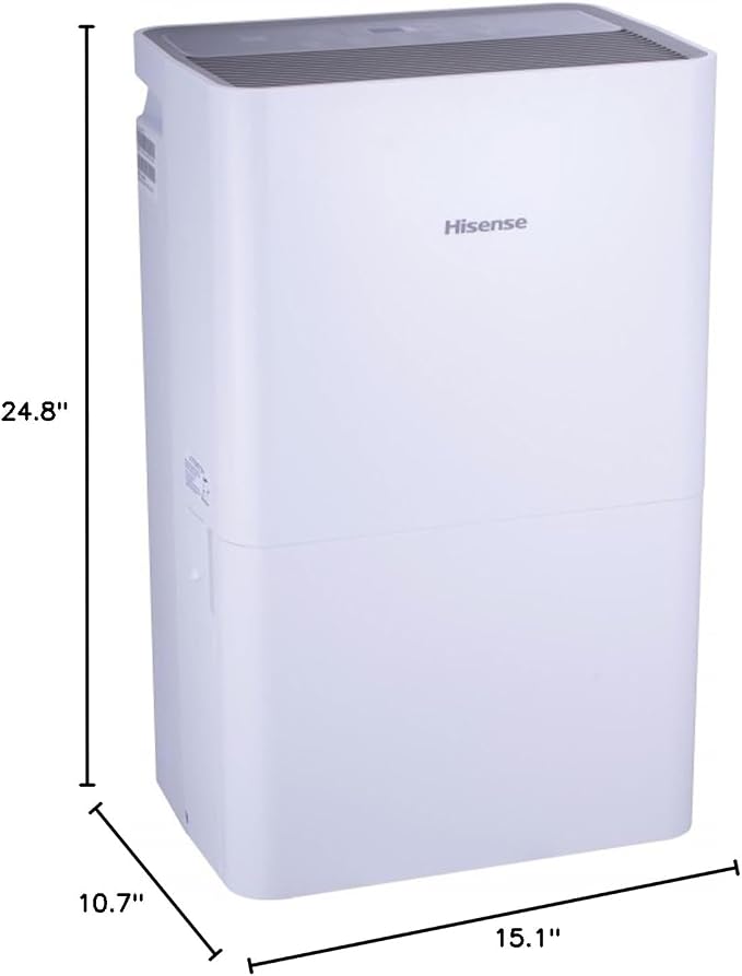 50 Pint 3-Speeds Dehumidifier, 3 Modes – Auto, Continuous, Manual, 115v, LED Display, Noise Level 46 dB, 24-hour on/off
