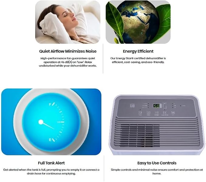 50-Pint Capacity, 4500 sq. ft. Coverage, 3-Speed Dehumidifier 48 dB(A) sound level, Washable Filter - DH5024K1W, alternate