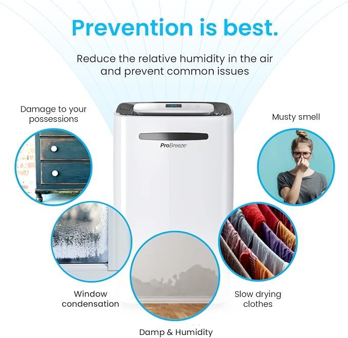 50 Pint Dehumidifier - 3,500 4,000 Sq Ft Dehumidifiers for Home Large Room Basements with Humidity Sensor, Auto Shut Off