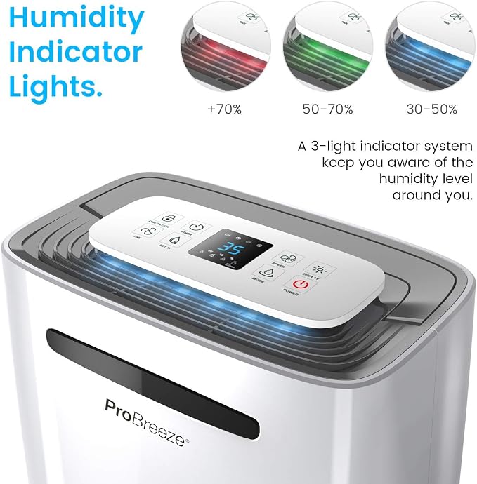 50 Pint Dehumidifier - 3,500 4,000 Sq Ft Dehumidifiers for Home Large Room Basements with Humidity Sensor, Auto Shut Off